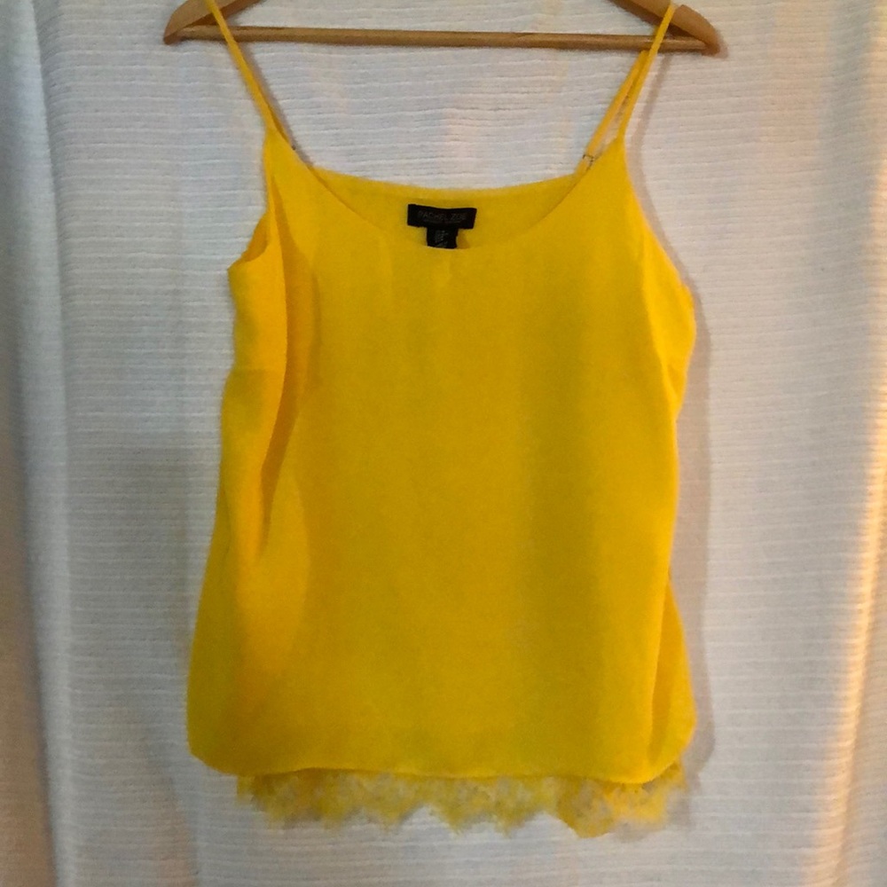 Rachel Zoe -Sleeveless Yellow Top with Lace Trim M
